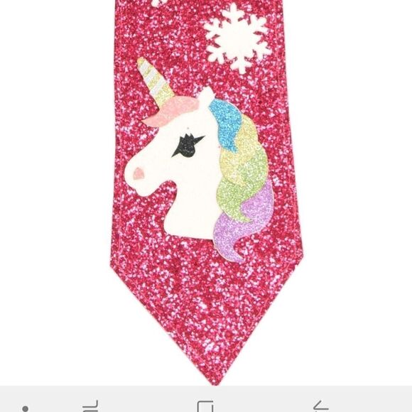unicorn Party Holiday Glitter Tie Christma… - Picture 1 of 3